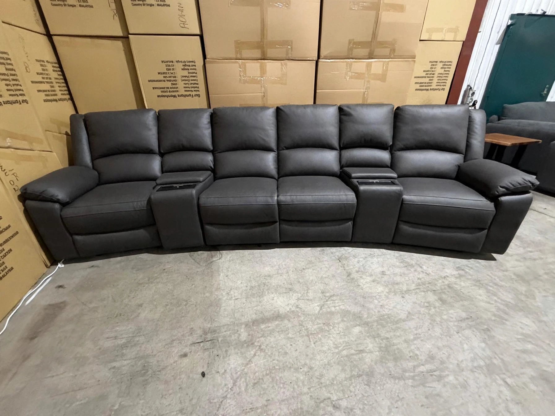 Bradford Home theatre lounge inc 4 electric recliners in nic 98 black 25106