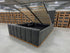 Taya King Size Upholstered Bed With Gas Lift In Share Charcoal
