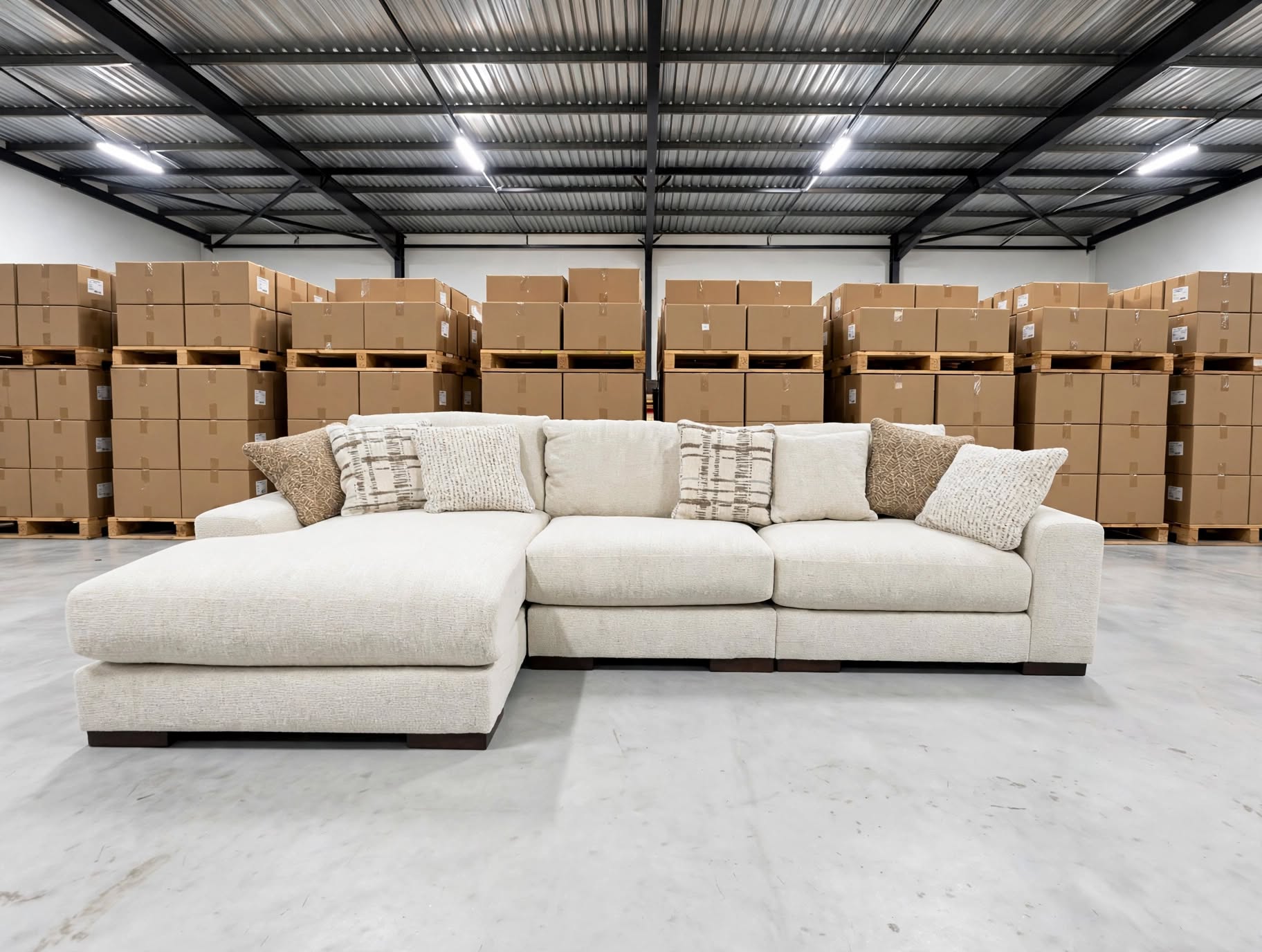Bunbury LHF Chaise Lounge INC 7 Scatter Cushions