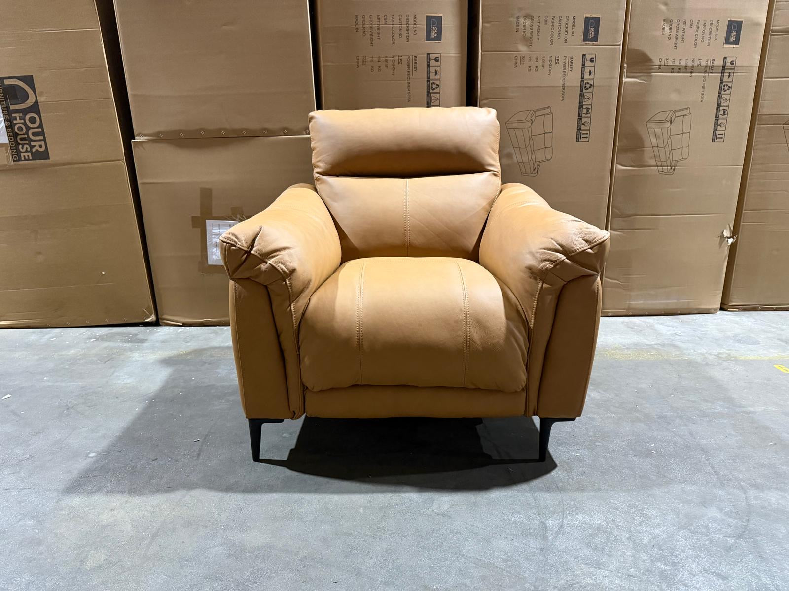 Oasis Single Recliner Leather Match (TAN)