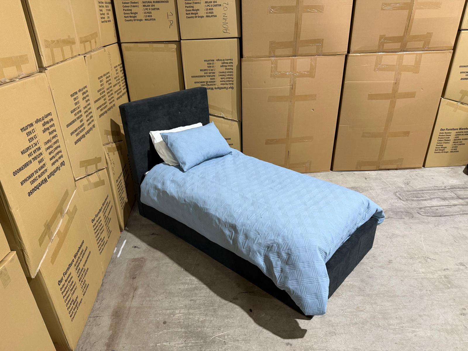 Stuart Single Bed in Charcoal