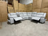 Kenso 6pce modular Lounge with 2 Dual Motion Recliners Soft Rhino Light Grey