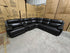 Modena Modular Lounge with 3x Electric Recliners In Black Leather