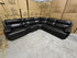 Modena Modular Lounge with 3x Electric Recliners In Black Leather