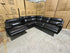 Modena Modular Lounge with 3x Electric Recliners In Black Leather