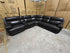 Modena Modular Lounge with 3x Electric Recliners In Black Leather