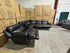 Modena Modular Lounge with 3x Electric Recliners In Black Leather