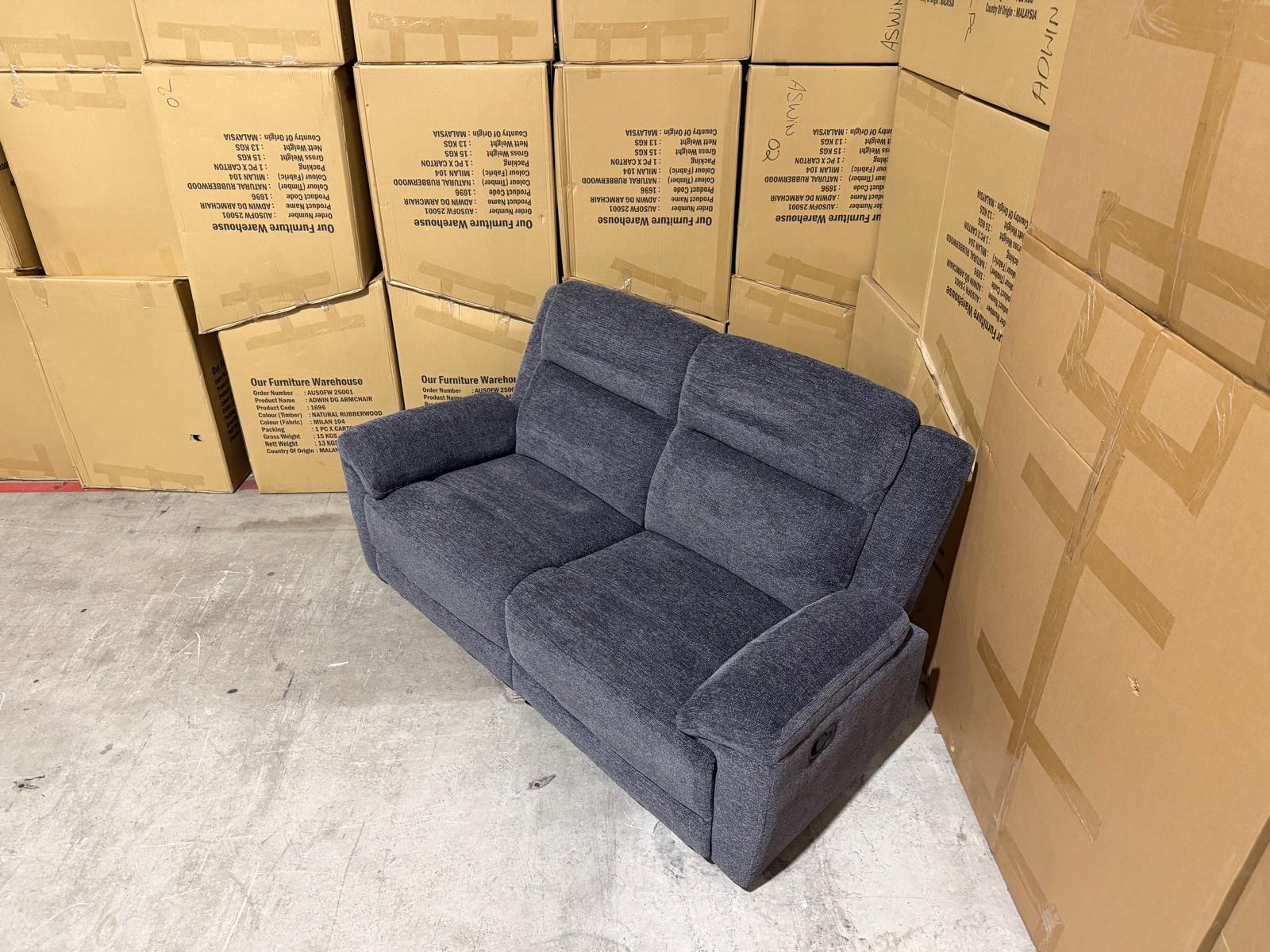 Pilot 2 Seater With Manual Recliners Dark Grey