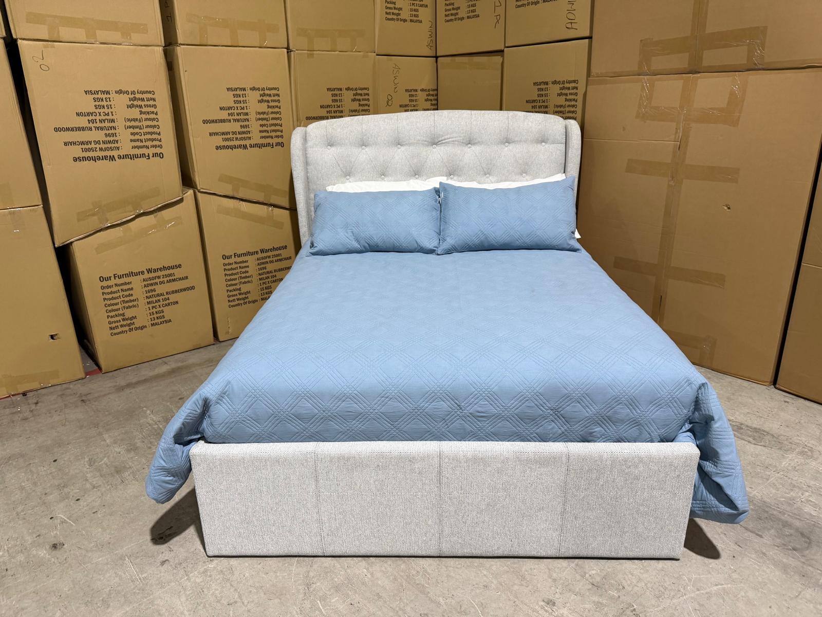 Dallas Double Bed with gas lift in Greige