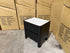 Portugal bed side chest black finish with marble looking top