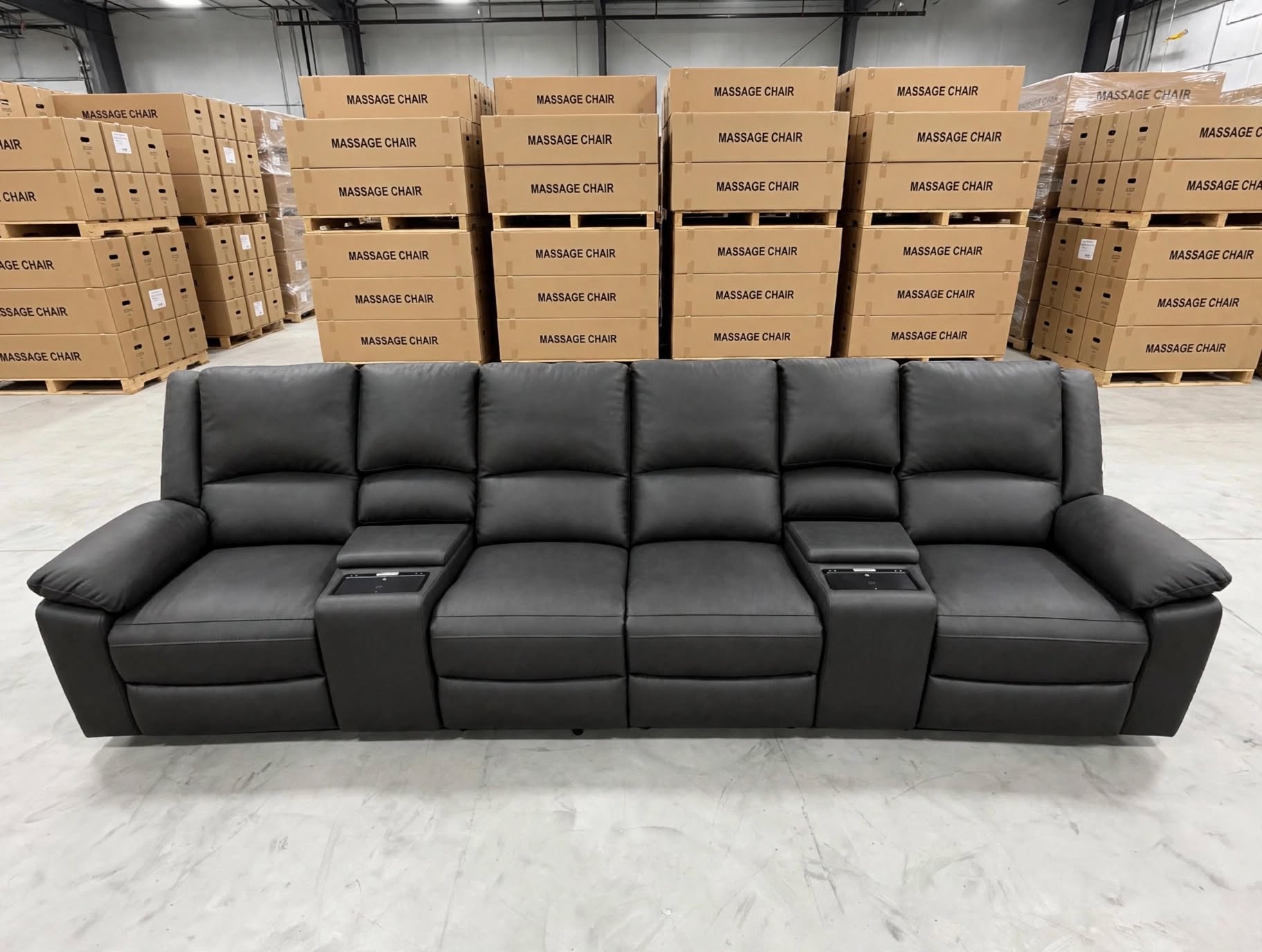 Bradford Home theatre lounge inc 4 electric recliners in nic 98 black 25106