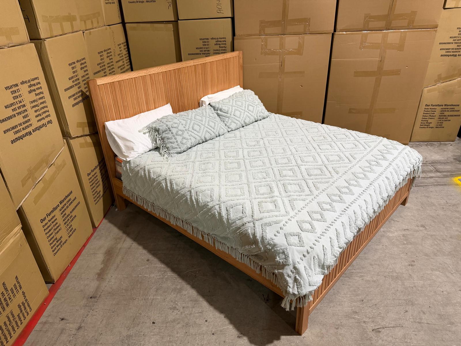 Morocco King size bed in natural Messmate