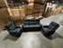 Duncan 3Pce Lounge Set 3 Seater + 2 Recliners In Black Soft Rhino