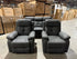 Duncan 3Pce Lounge Set 3 Seater + 2 Recliners In Black Soft Rhino