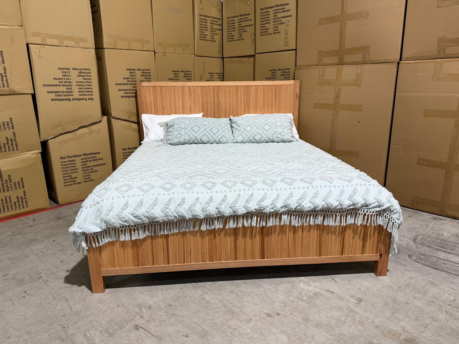 Morocco King size bed in natural Messmate