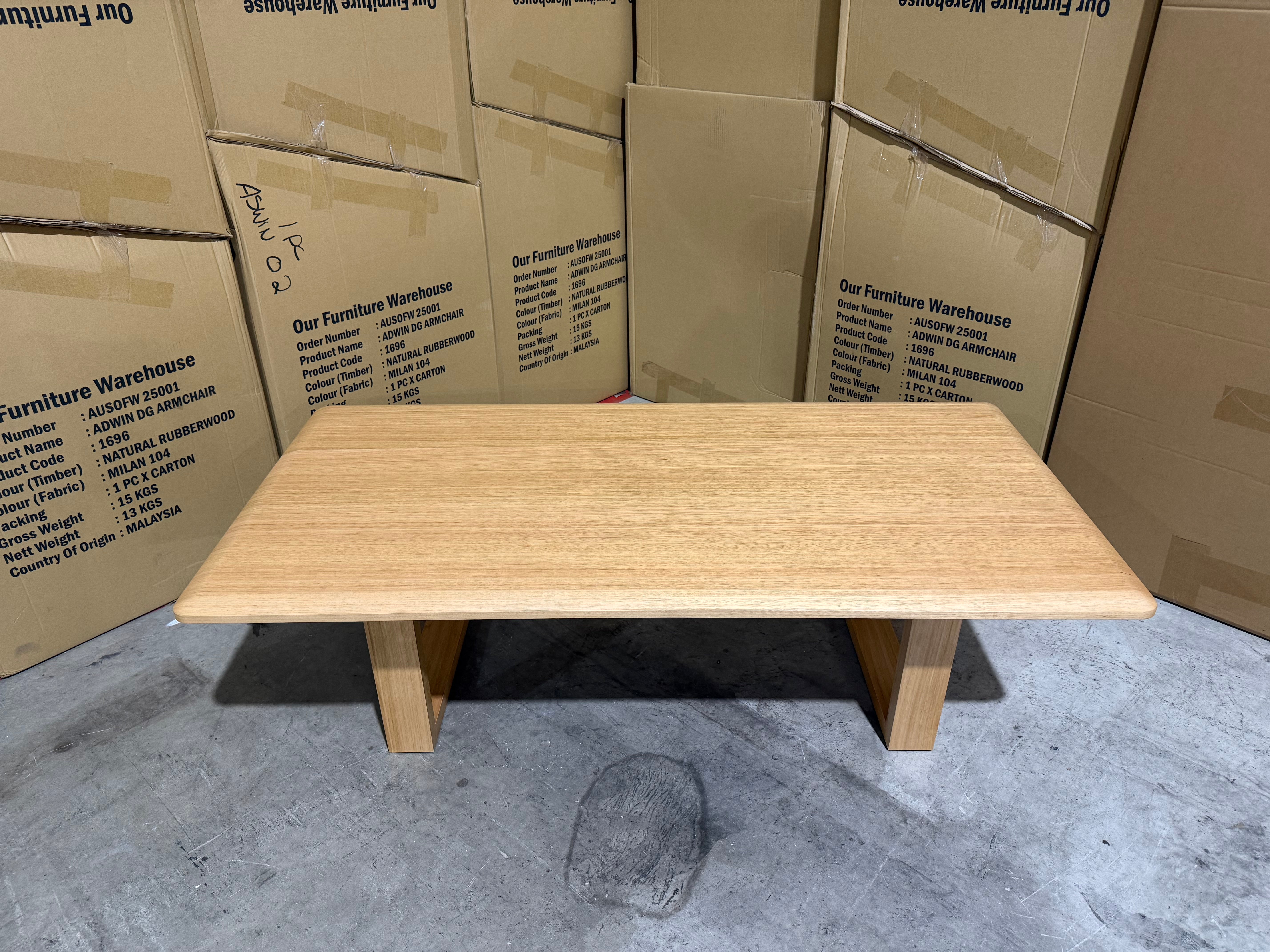 Mitcham Coffee Table in natural Tassie Oak Dining Range