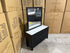 Portugal dressing table with mirror black finish with marble looking top