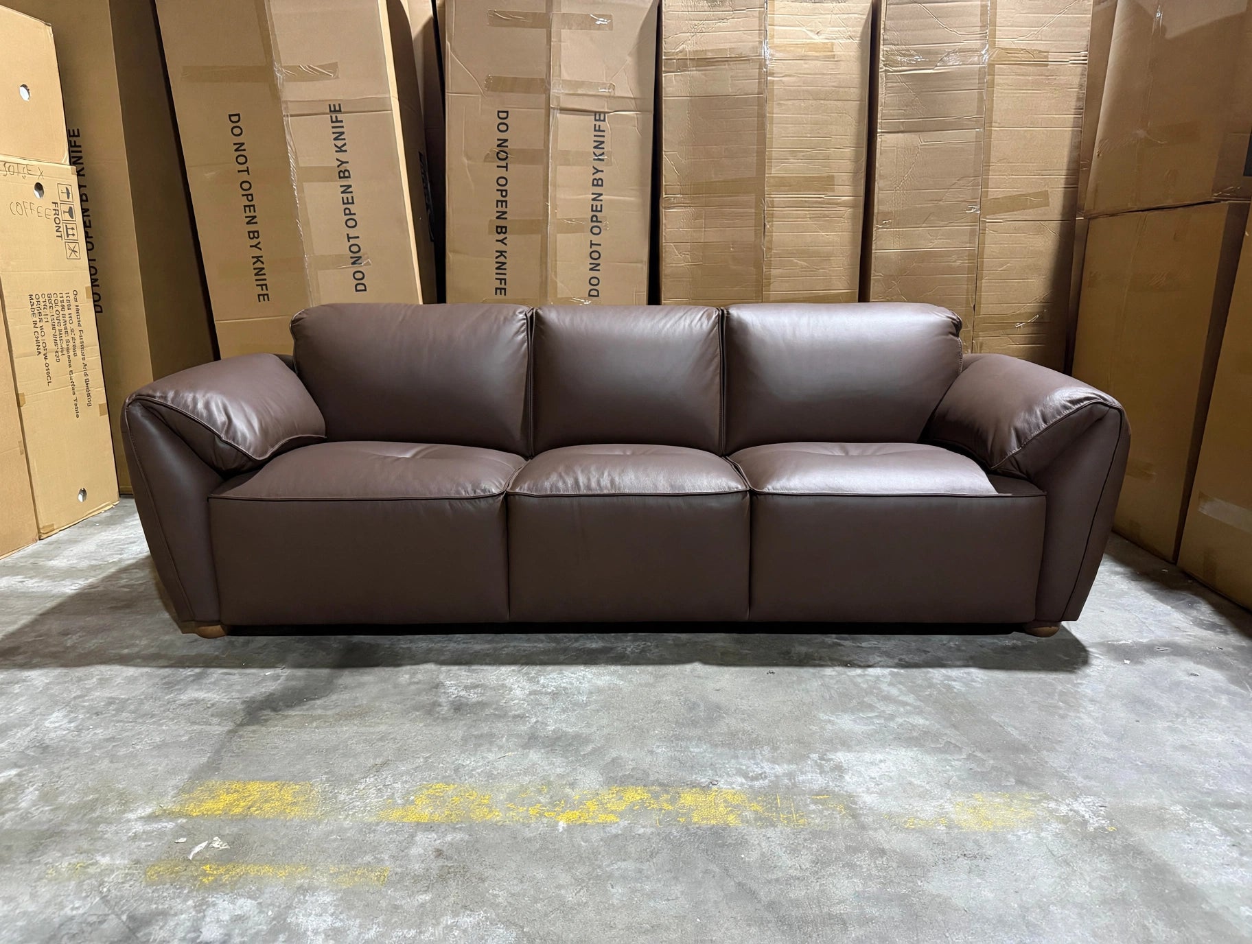 Sapphire 3 Seater Sofa In Brown Leather