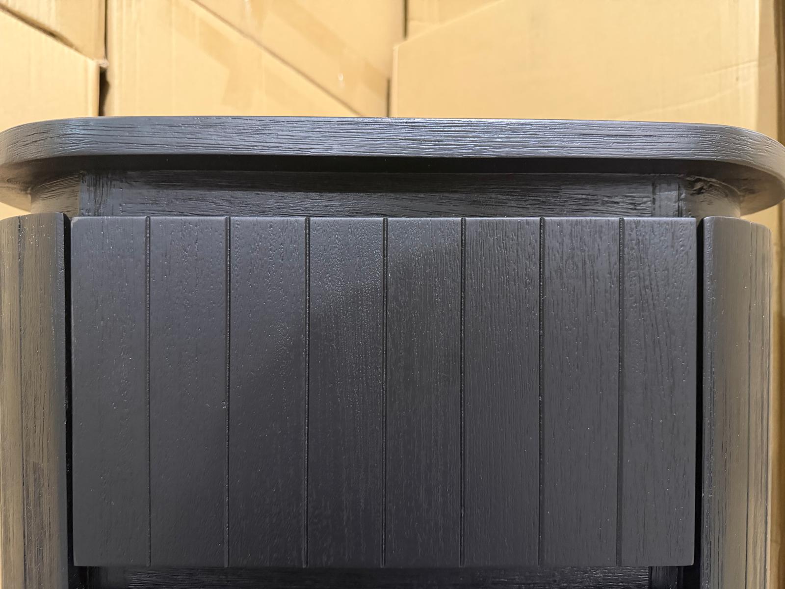 Athena ripple bed side chest in shadow black finish