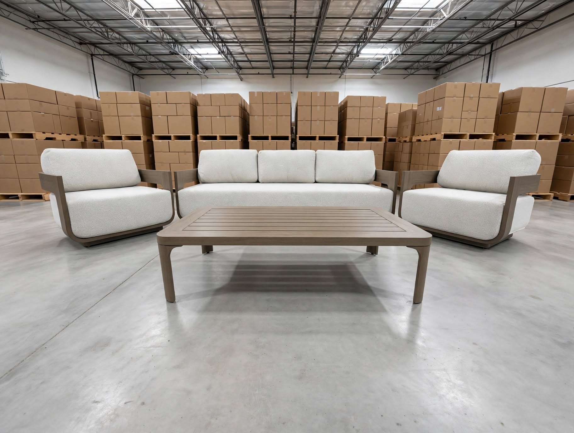 Trinidad 4pce Outdoor Lounge 3 seat 2x Chairs & Coffee Table
