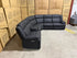 Kenso 6pce modular Lounge with 2 Dual Motion Recliners Soft Rhino Black