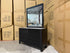 Portugal dressing table with mirror black finish with marble looking top