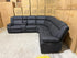 Kenso 6pce modular Lounge with 2 Dual Motion Recliners Soft Rhino Black