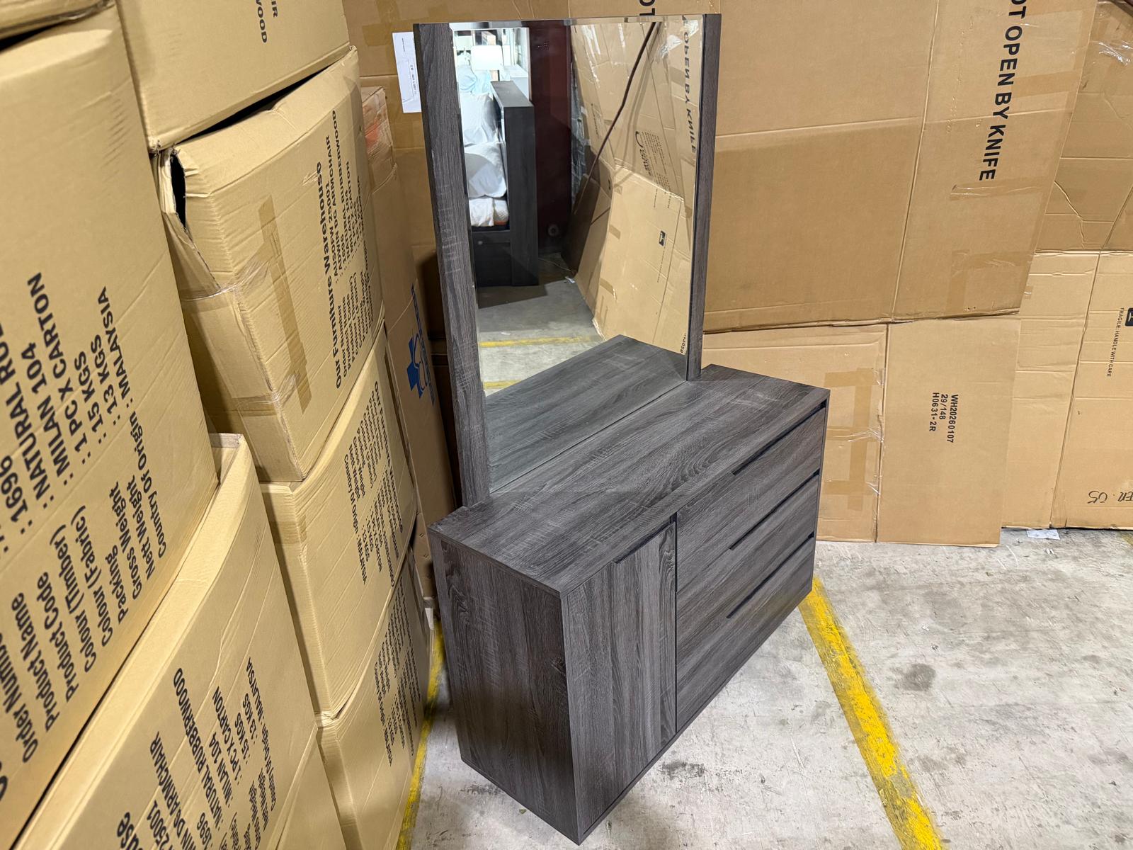Vienna Dressing Table inc mirror in grey