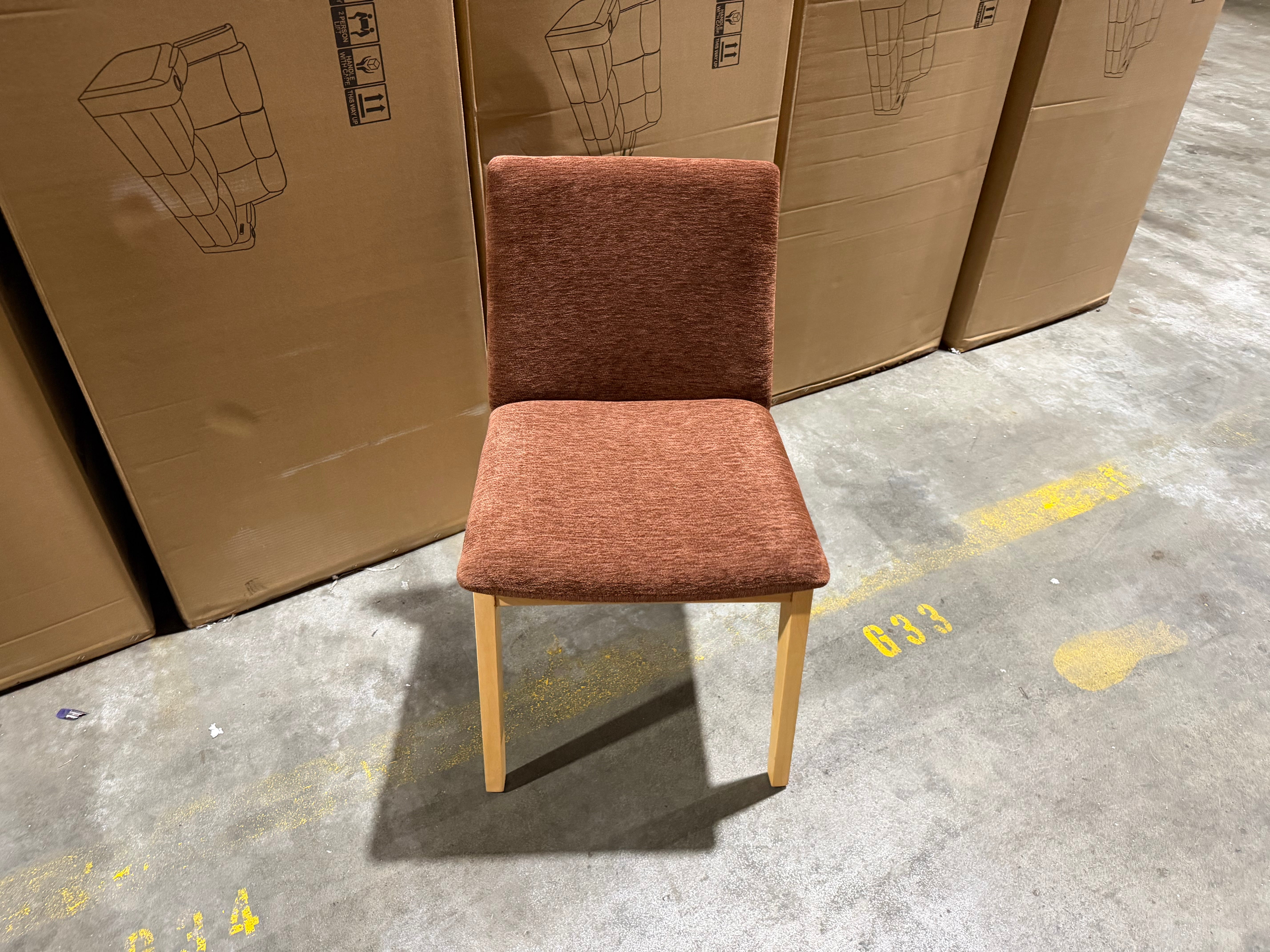 Alexa Dining Chair Rust Upholstery
