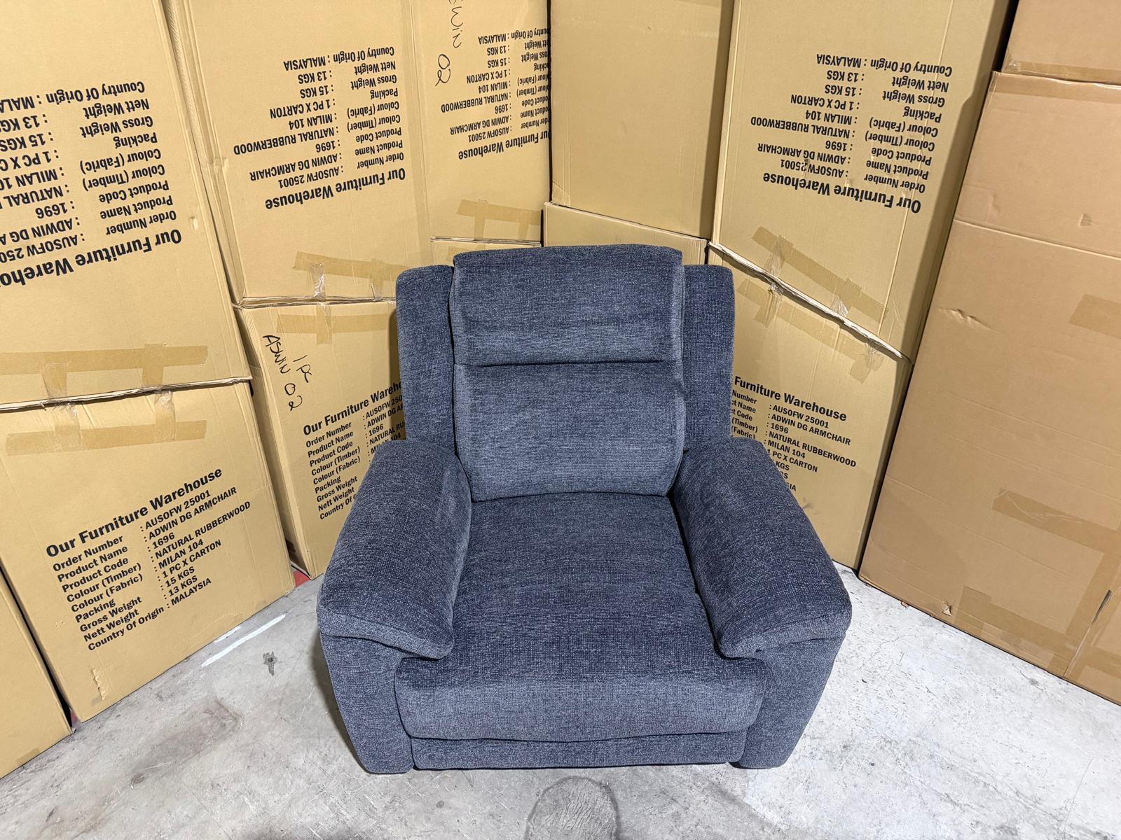 Pilot Single Manual Recliner In Dark Grey