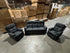 Duncan 3Pce Lounge Set 3 Seater + 2 Recliners In Black Soft Rhino