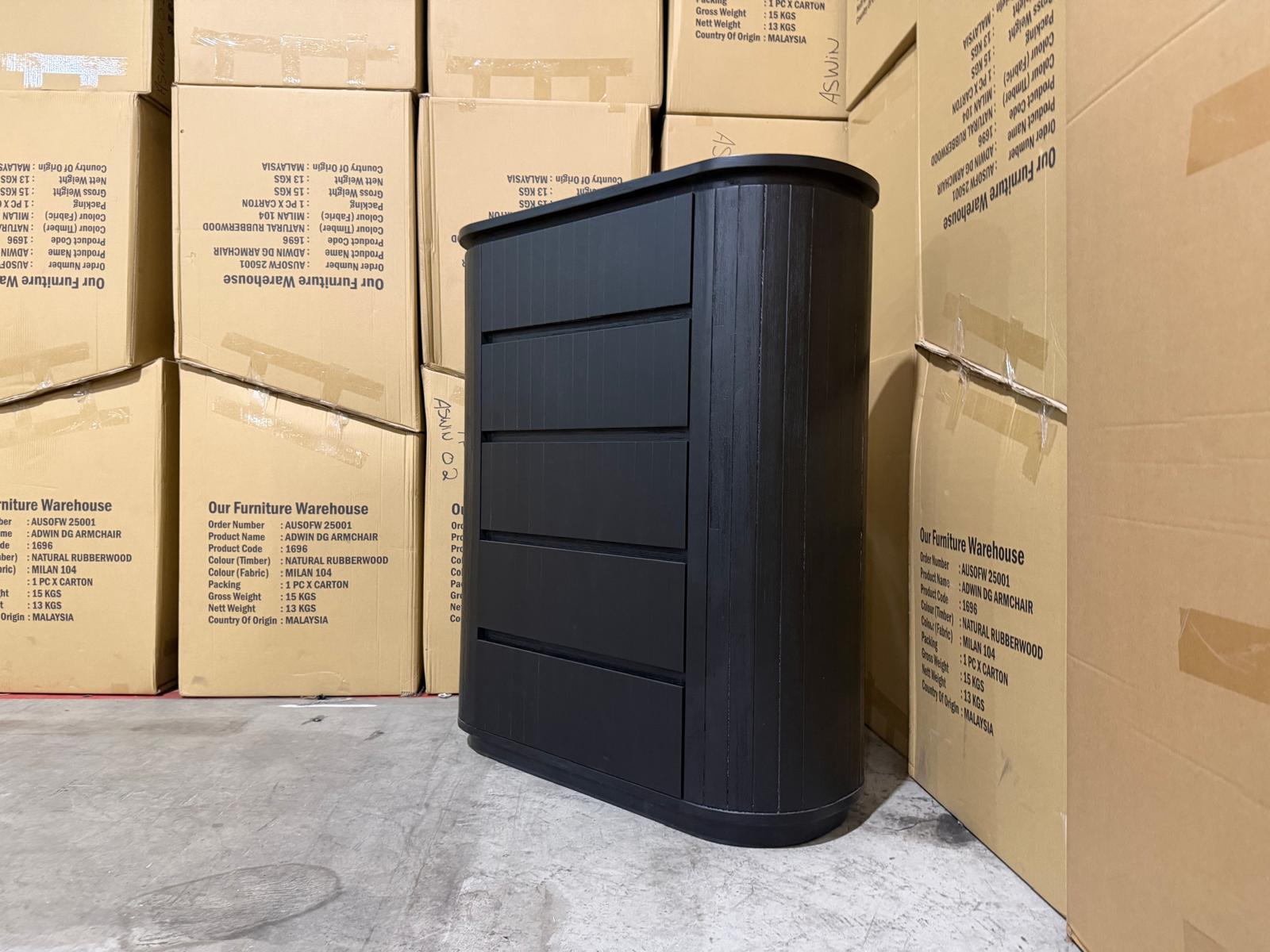 Athena ripple Tallboy in shadow Black