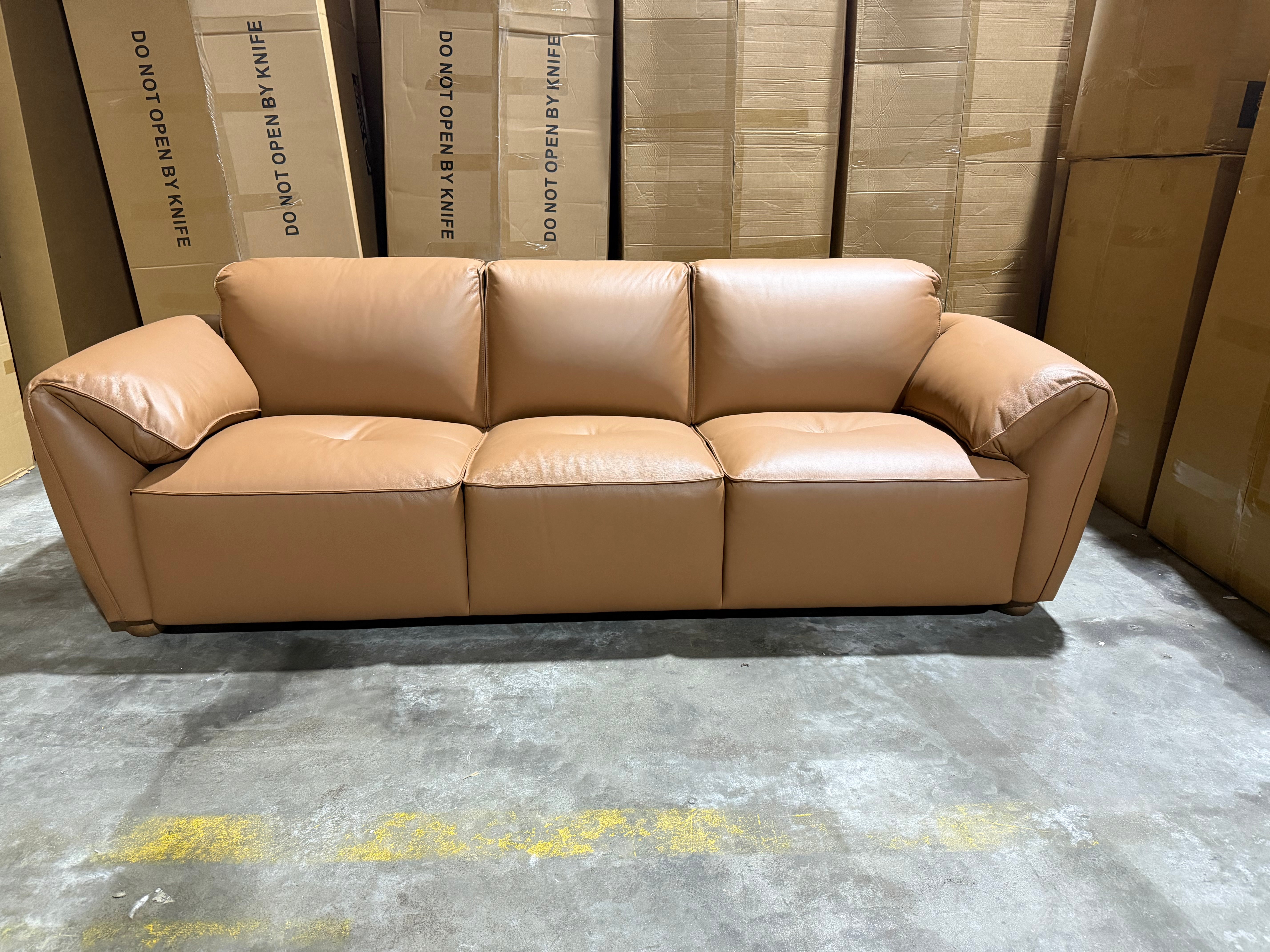 Sapphire 3 Seater Sofa In Cognac Leather