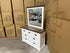 Hamptons dressing table and mirror two tone finish