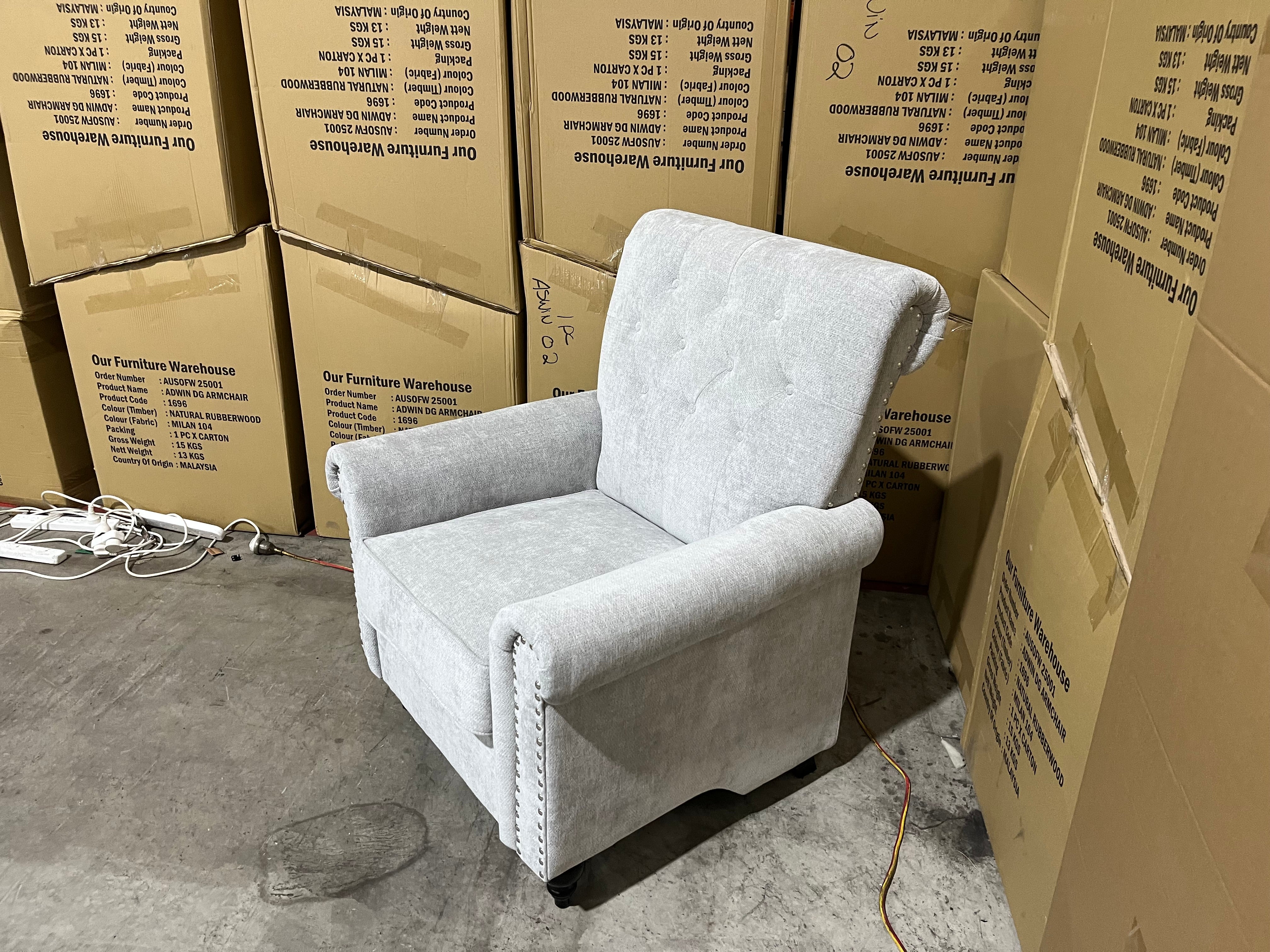 Jester single accent chair in Super glamour fifty shades