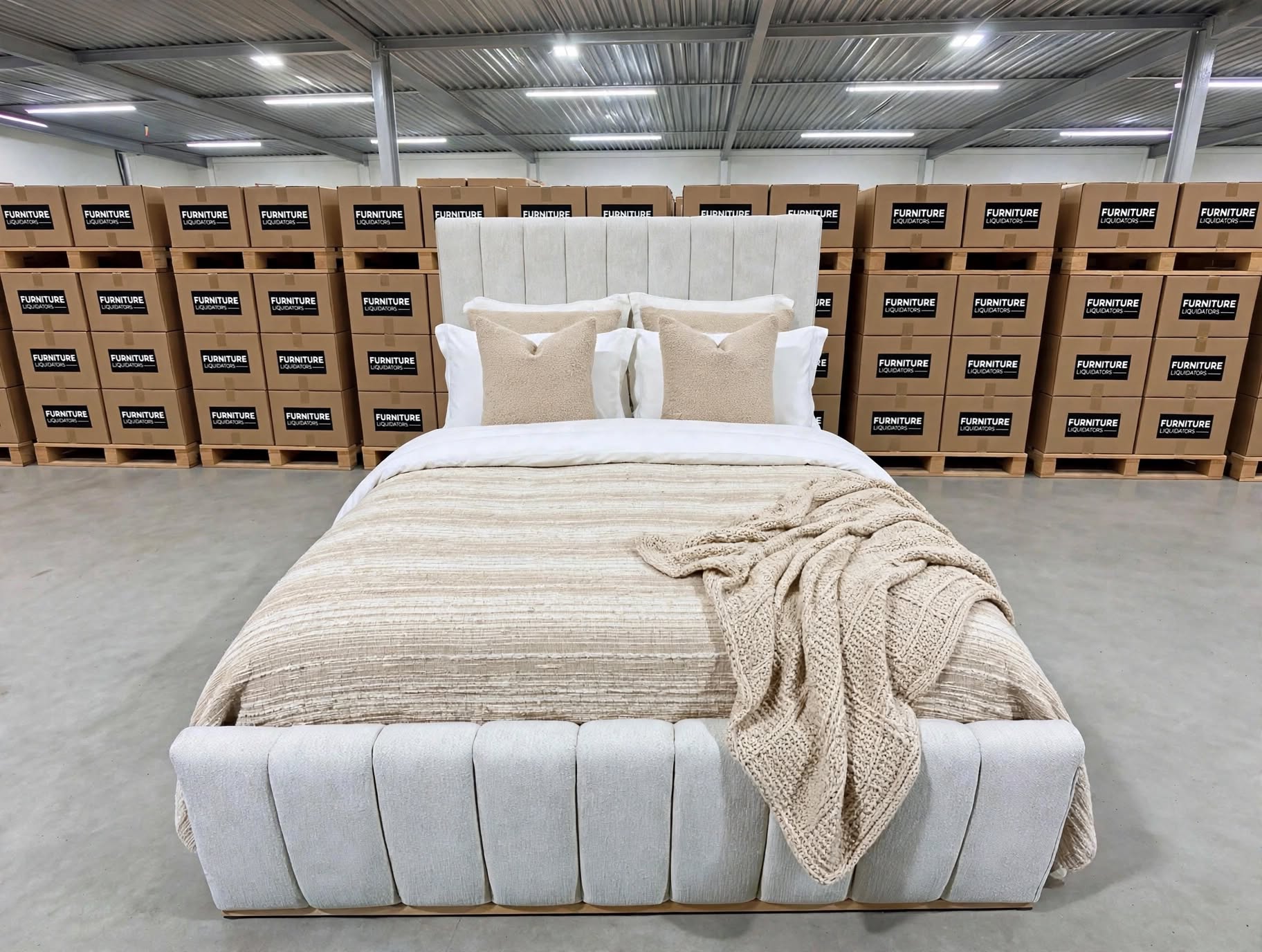 Taya Queen Size Upholstered Bed With Gas Lift in Share Natural