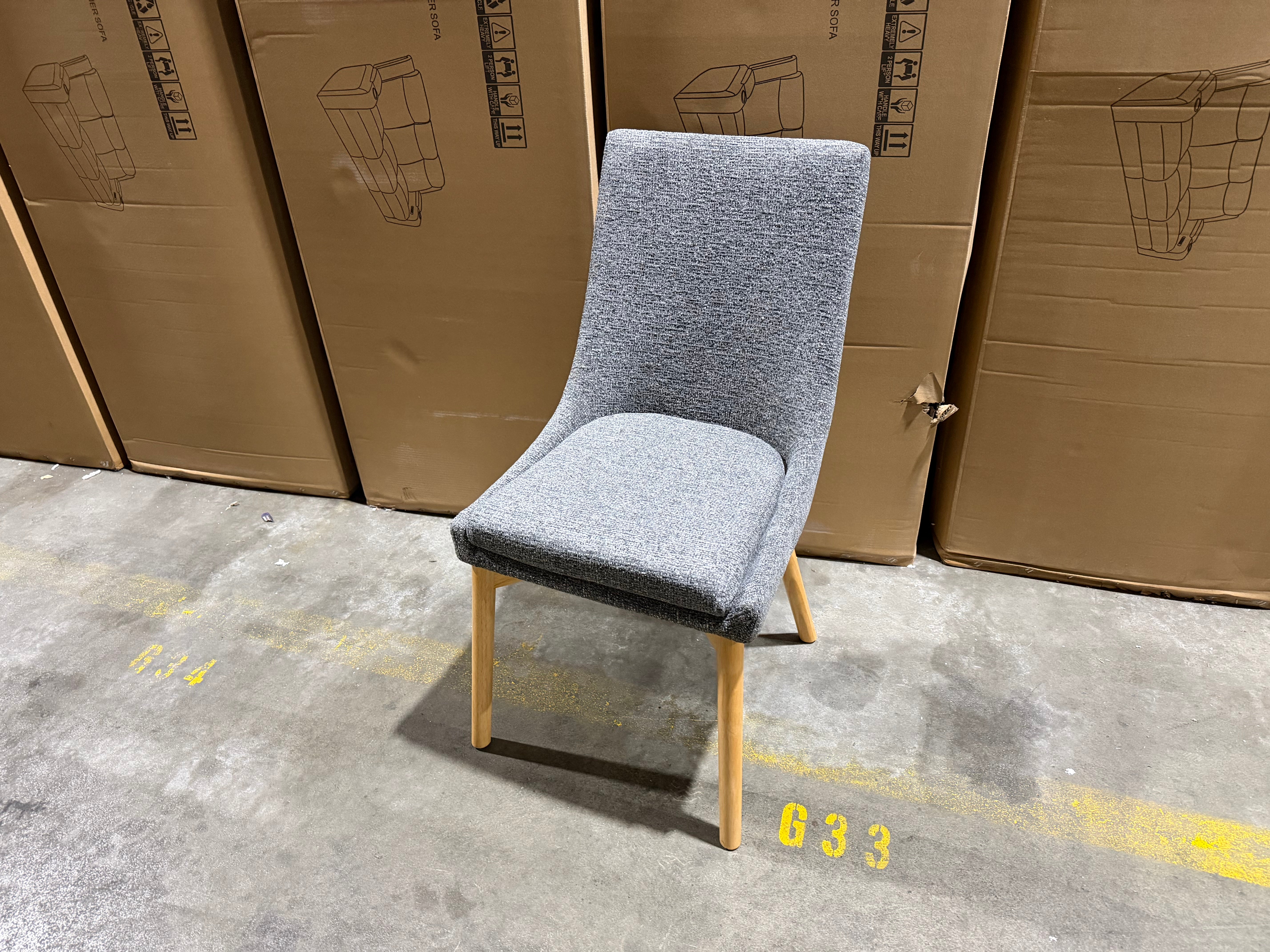 Milano Dining Chair Dark Grey With Oak Colour Leg
