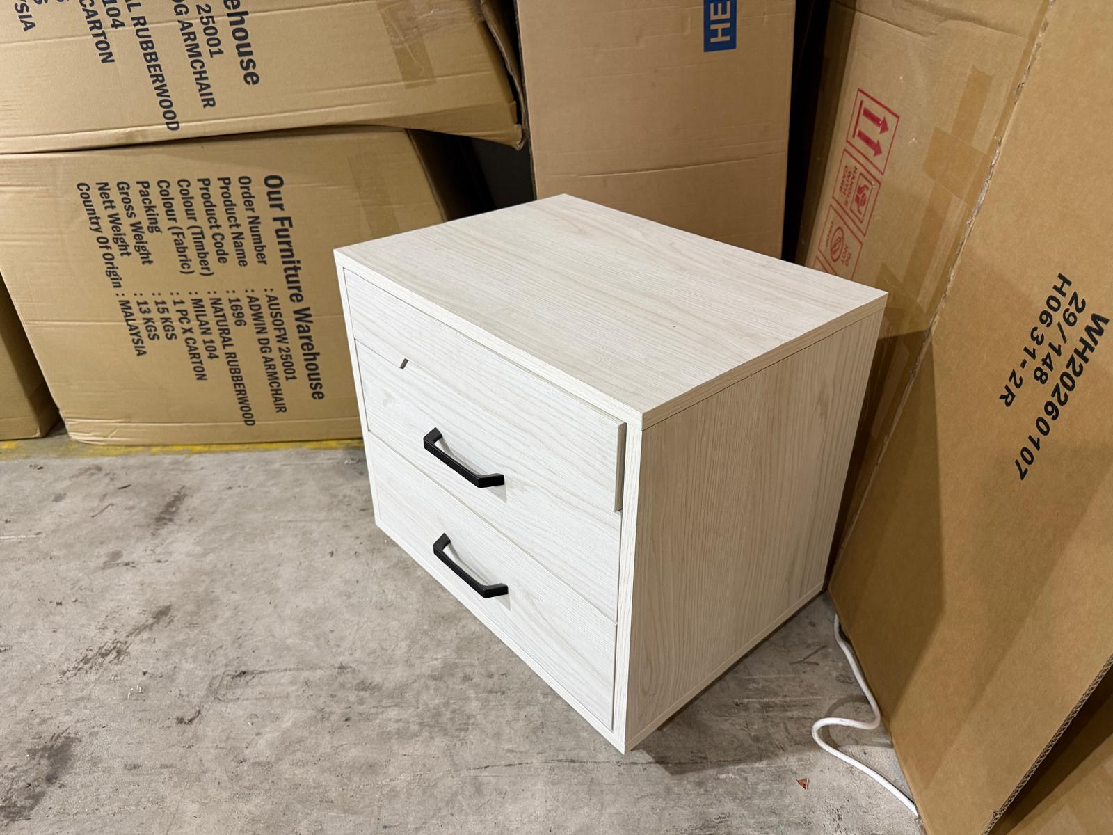 Atlanta bed side chest in grey wash finish