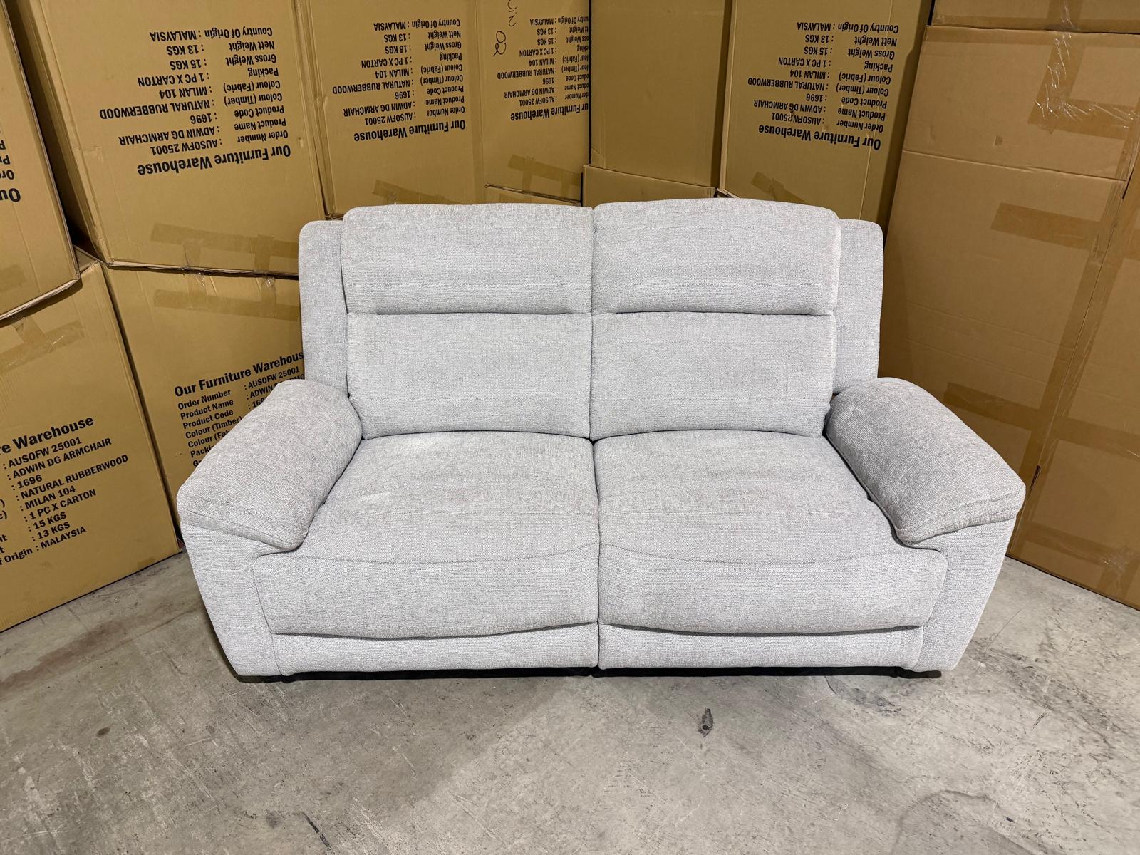 Pilot 2 seater with ELECTRIC recliners Light Grey