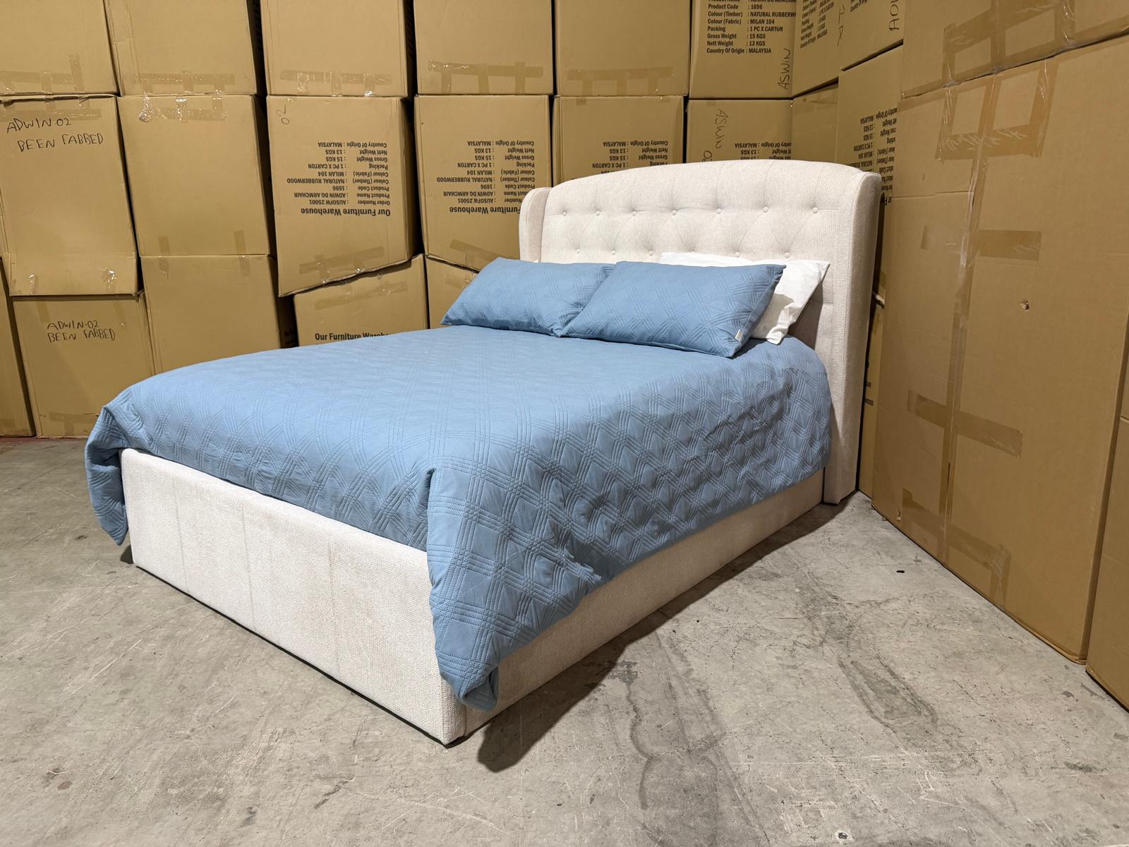 Dallas King Size Bedroom Range With Gas Lift Storage Natural Colour