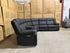 Kenso 6pce modular Lounge with 2 Dual Motion Recliners Soft Rhino Black