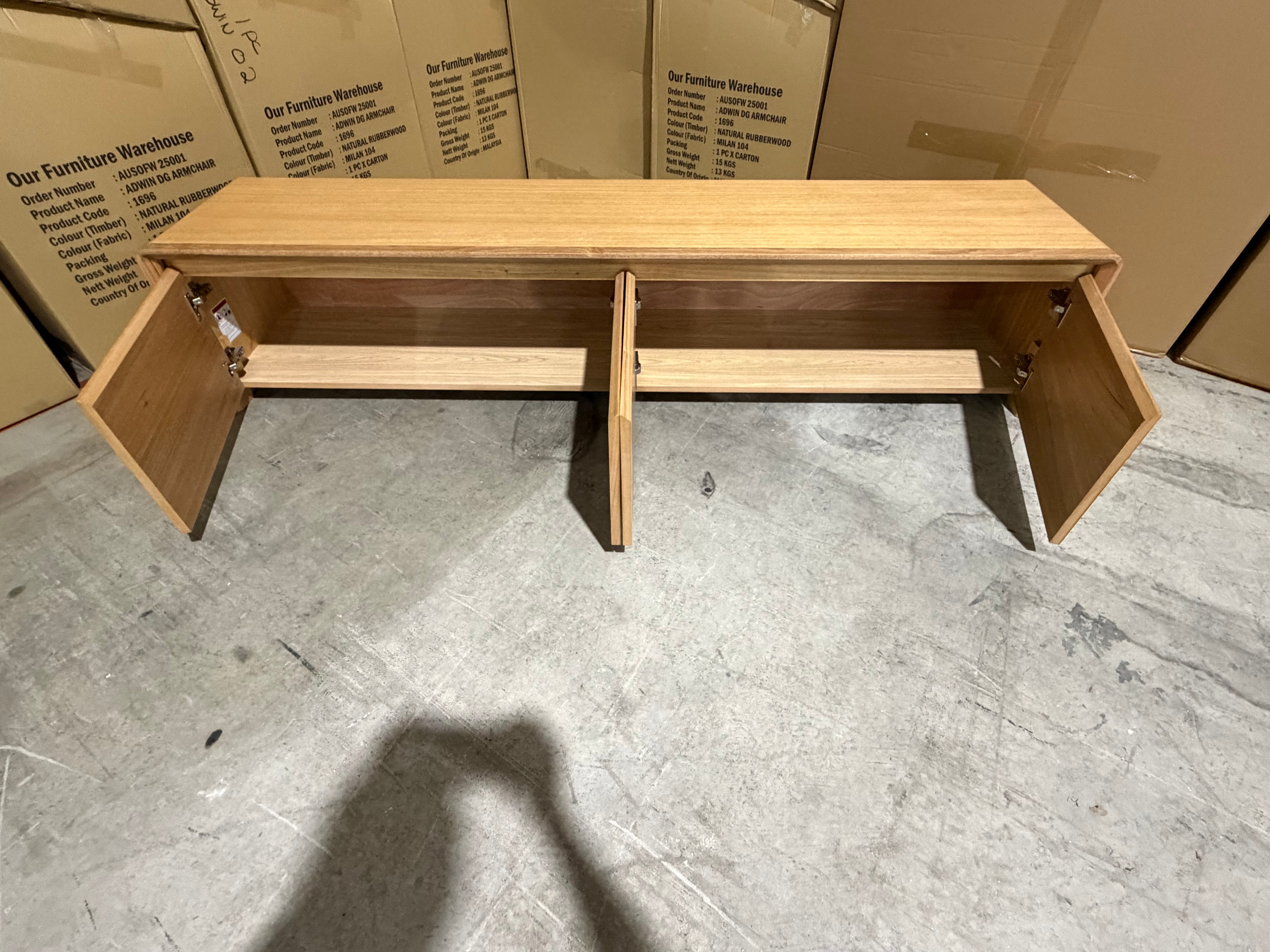 Mitcham TV Unit in natural Tassie Oak Dining Range