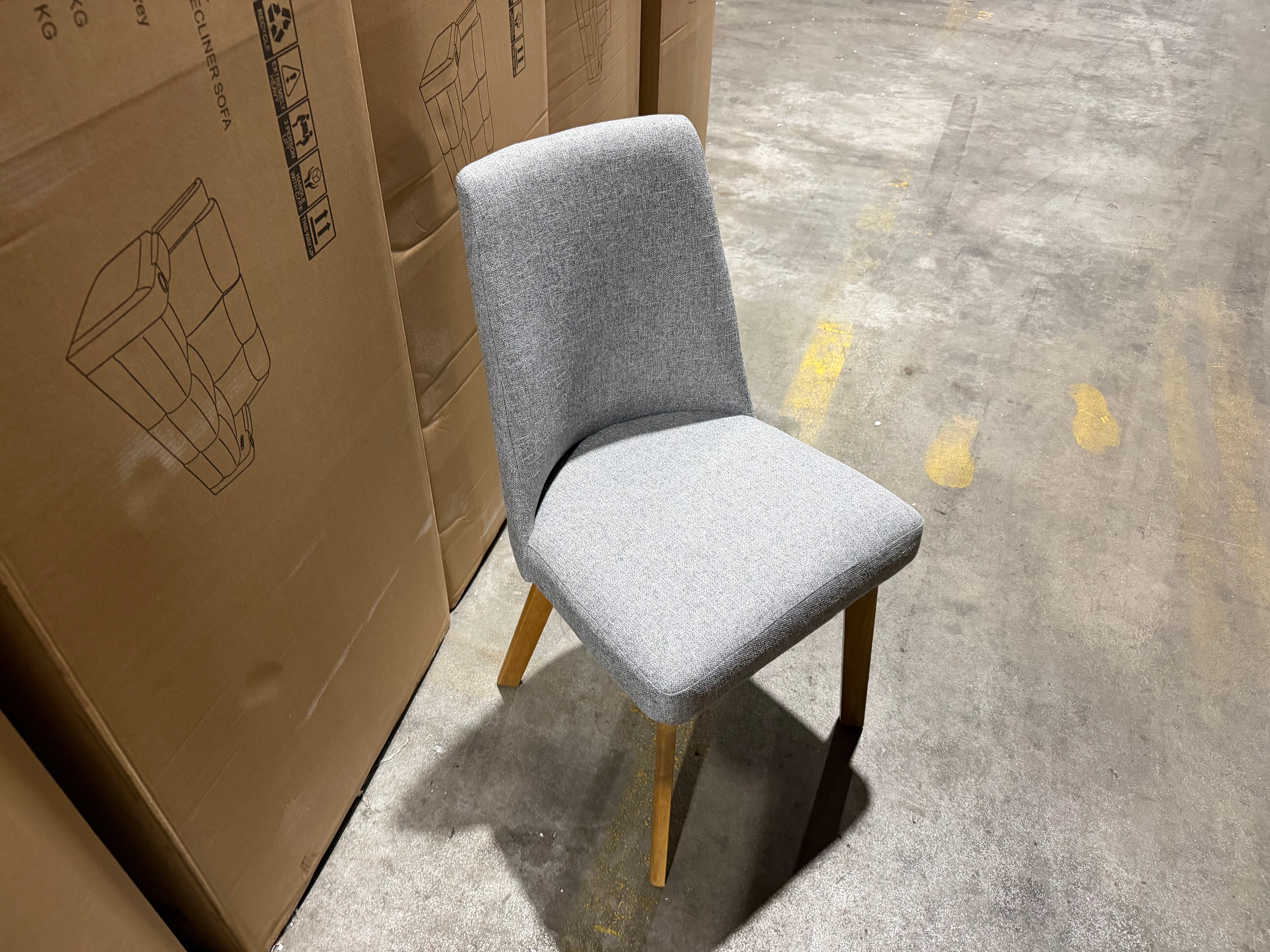 Crystalbrook Dining Chair Mid Grey Fabric