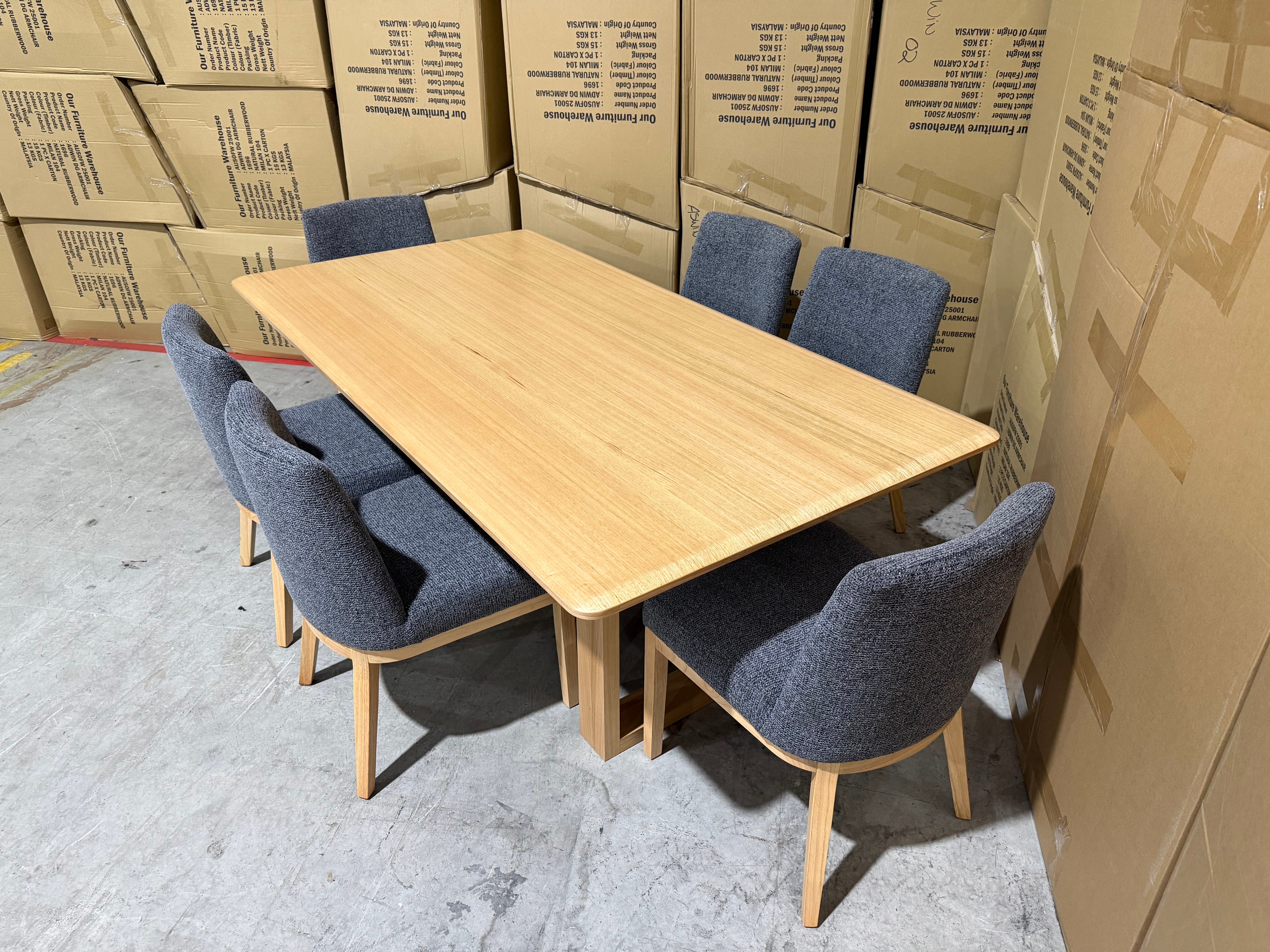Mitcham 7 Piece Dining Setting With Ginko Chairs