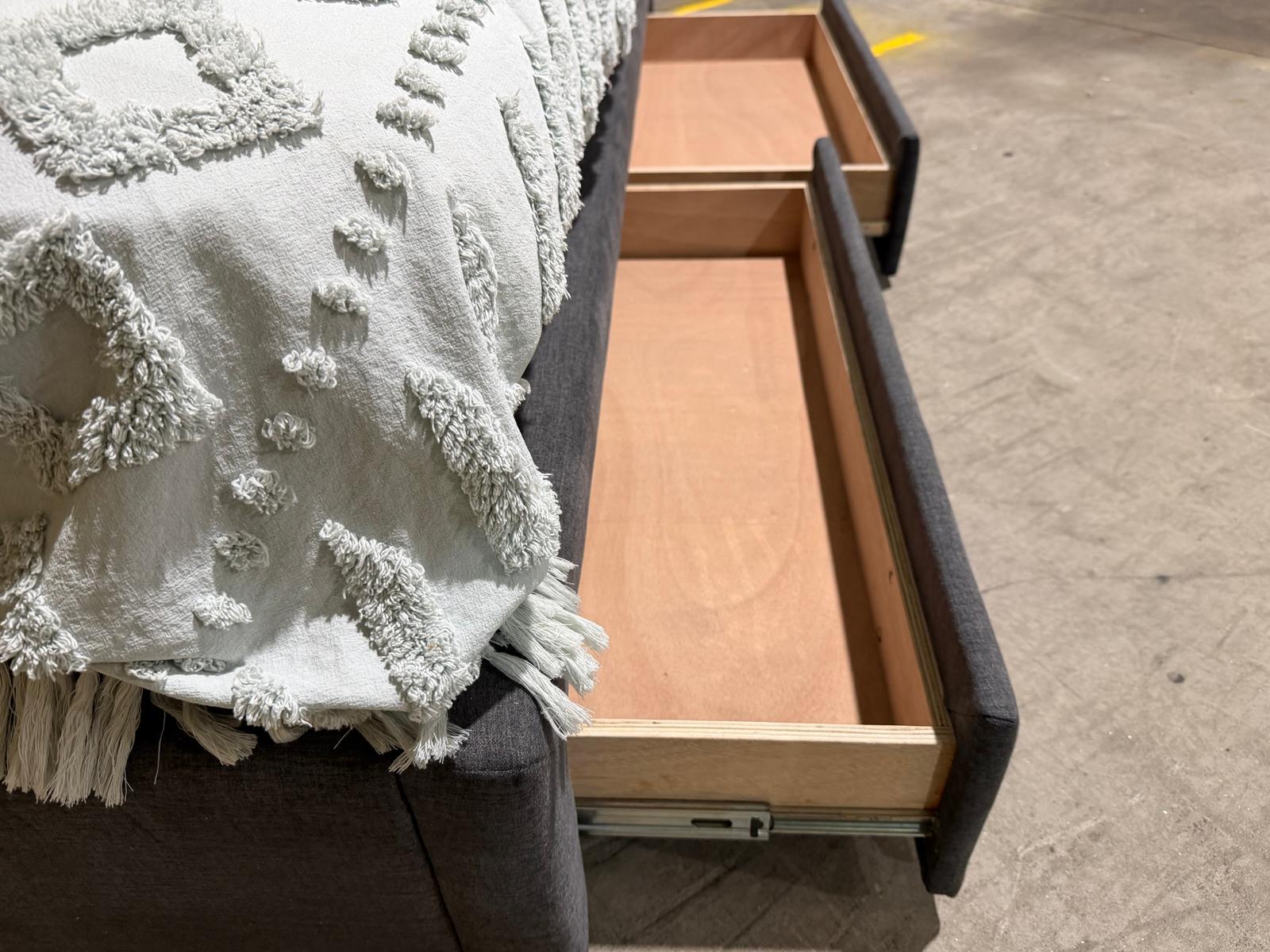 Portland super king upholstered bed in Sunlight Storm
