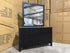 Portugal dressing table with mirror black finish with marble looking top