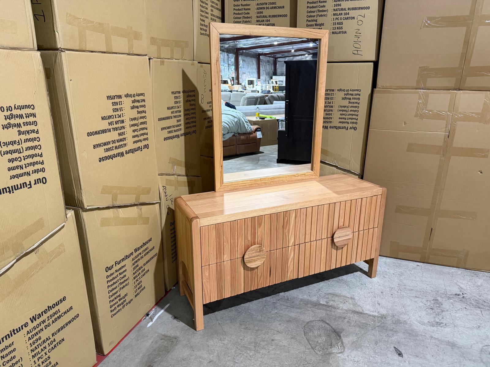 Morocco Dressing Table Inc Mirrors in natural Messmate