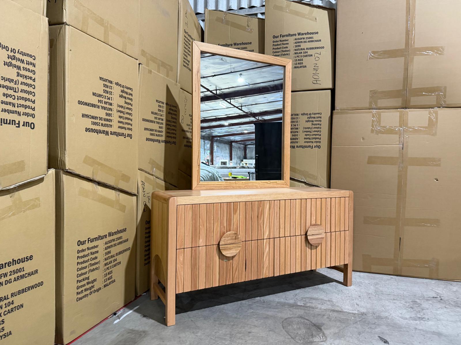 Morocco Dressing Table Inc Mirrors in natural Messmate