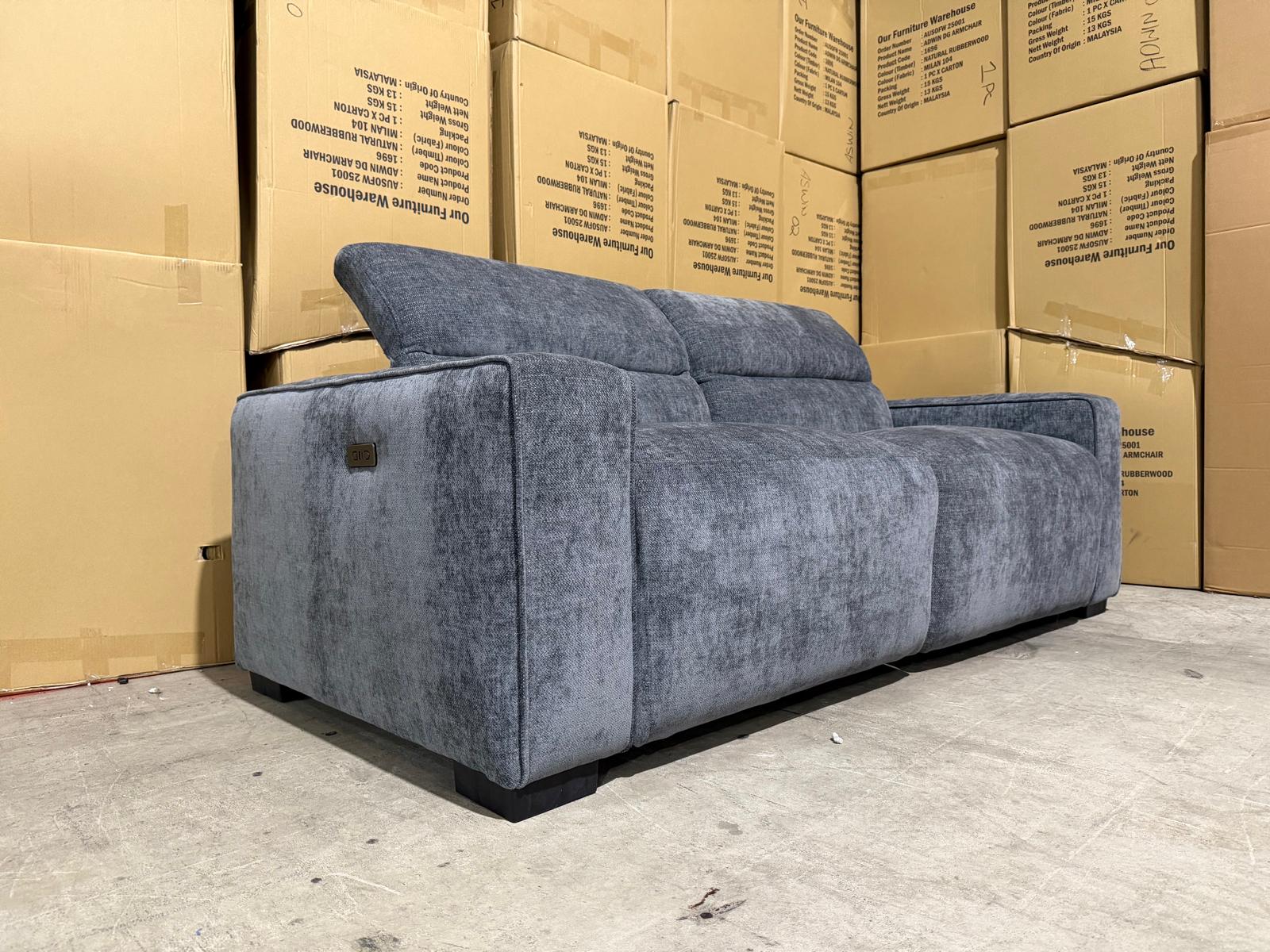 Watford 2 seater with electric Recliners Licorice