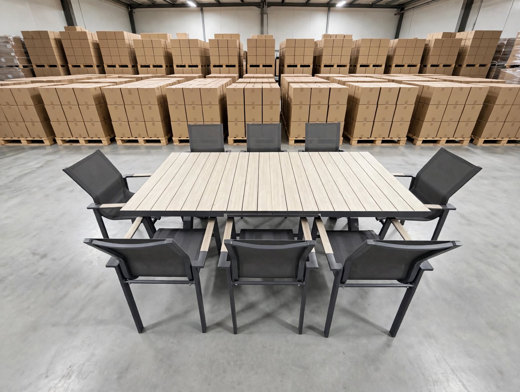 Imperial 9 Pce outdoor Setting 1 X Extension Dining Table + 8 Chairs In Charcoal